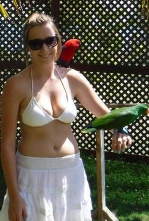 Blonde daughter in bikini. Know her?