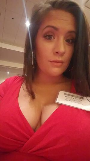 Slutty lil cocktease Laura Reed in a sexy lil red dress