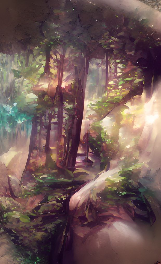 Balls in mouth or lush forest?