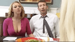 Handjob under the table while meeting the parents