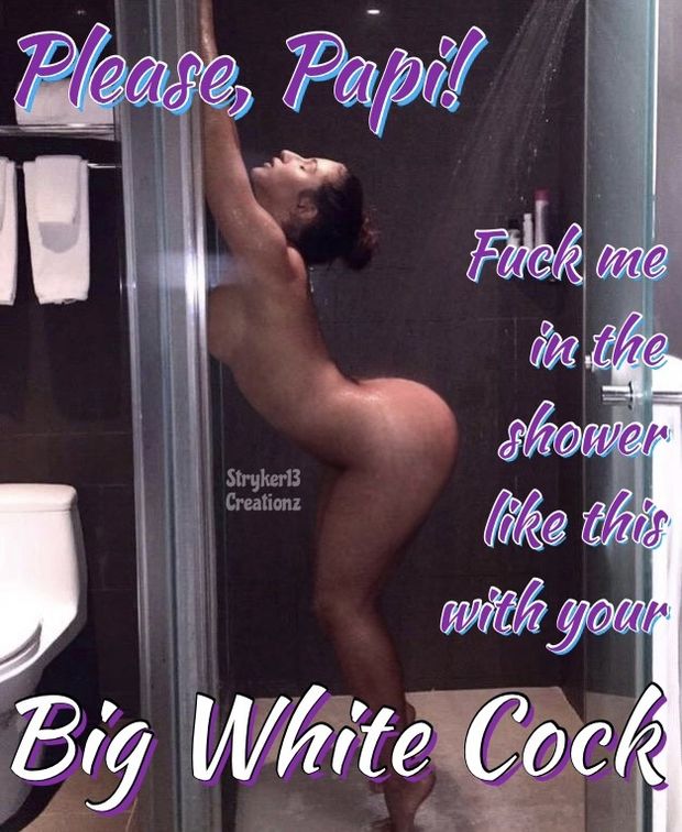 Please Papi! Fuck Me In The Shower Like This With Your Big White Cock