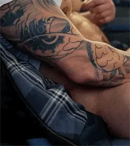 Working towards a big, thick, tat-muscle explosion.