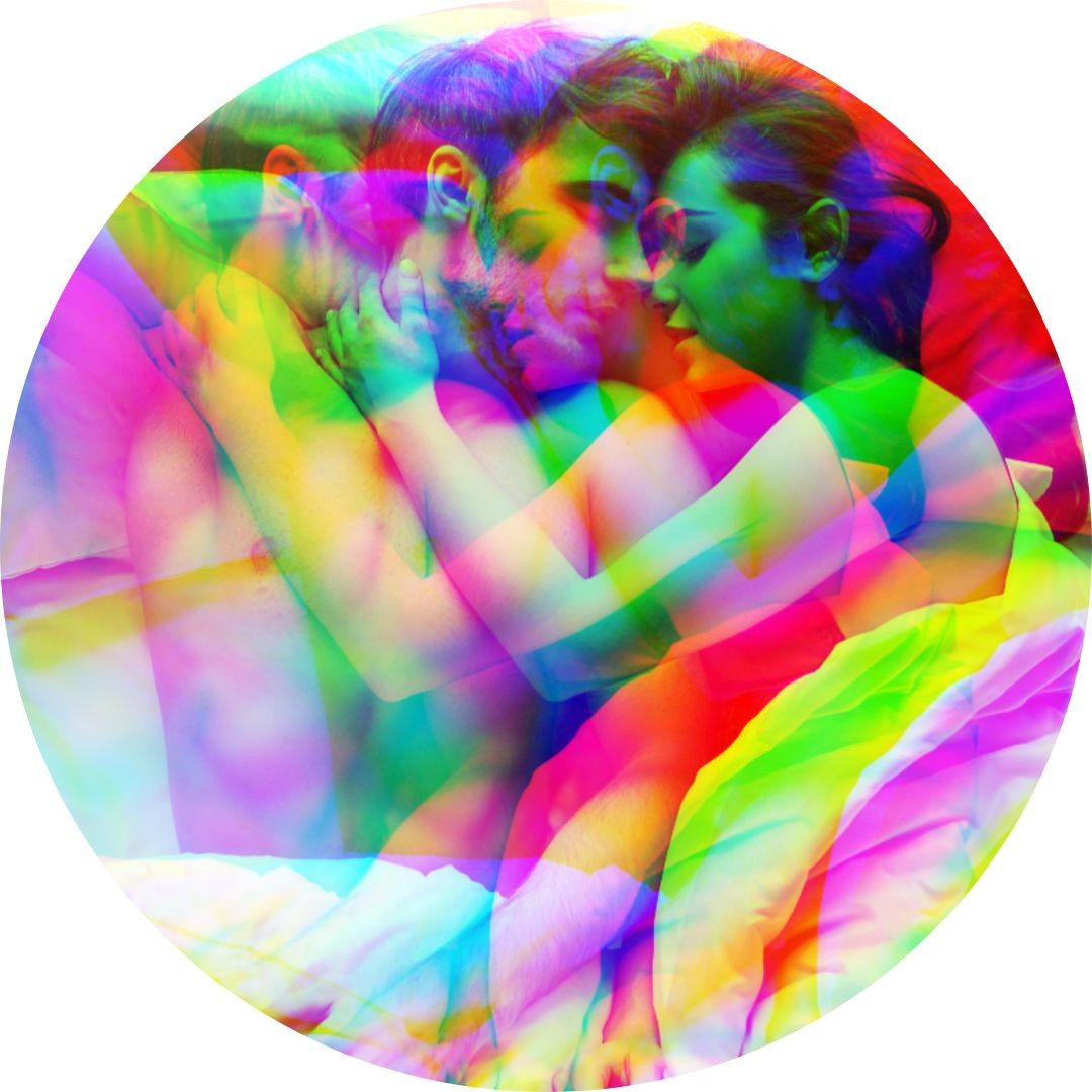 couple snuggling in bed