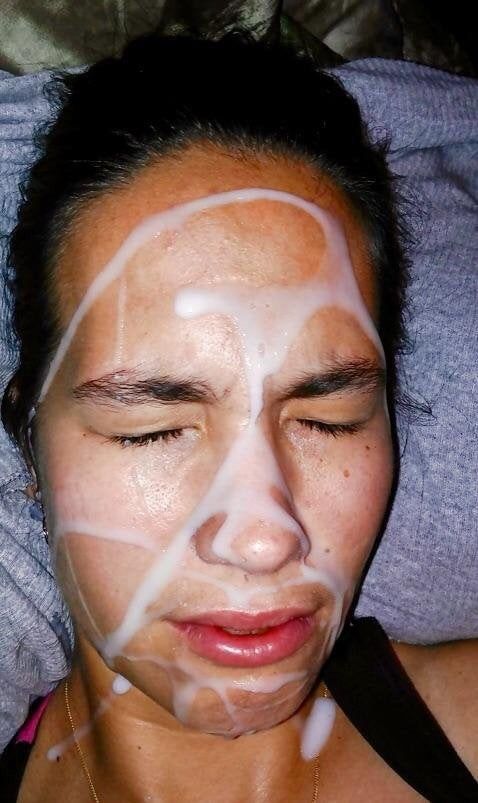 Unloading on her face