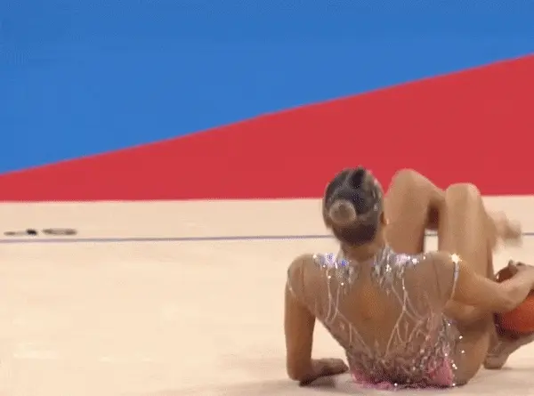 Rhythmic gymnast spinning