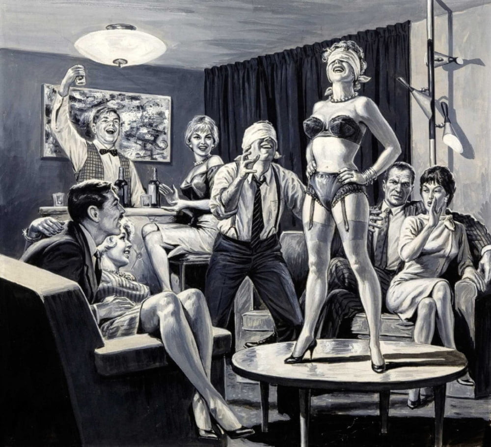 A vintage swing party initiating a new member