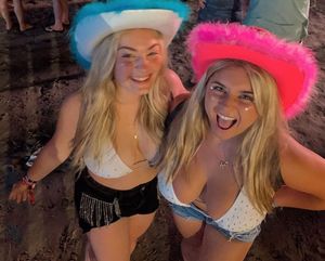 Kate and friend huge boobs fuzzy cowboy hats