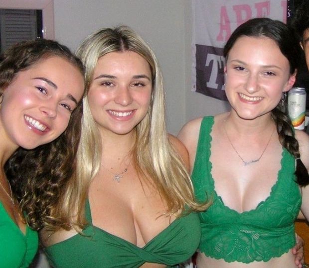 Kate and friends green tops big boobs