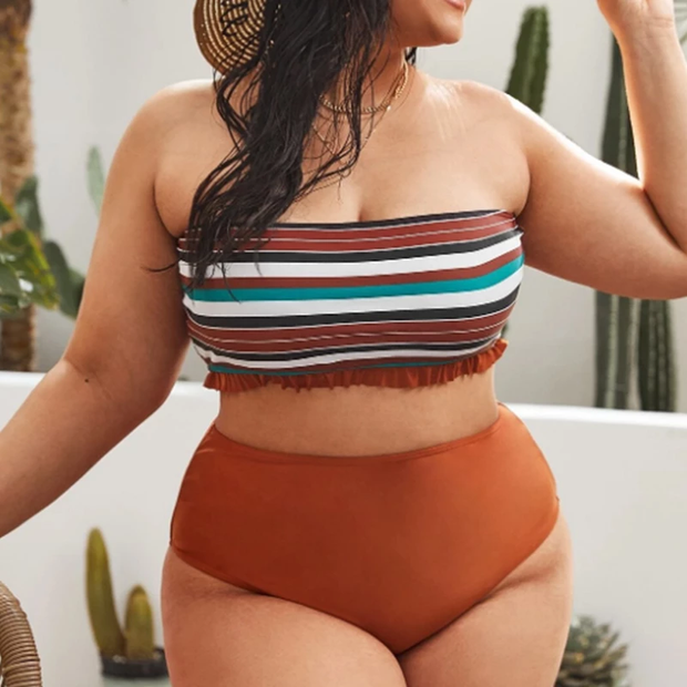 Striped 2 Pieces Bandeau Bikini