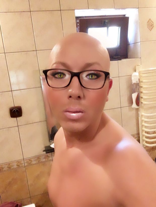Tanned bald faggot