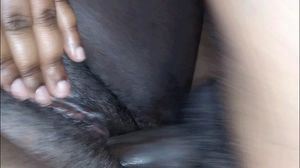 Black dick pounding black pussy