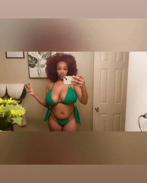 DamnNegrita in a Green bikini
