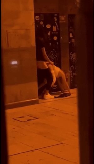 couple having fun on the streets