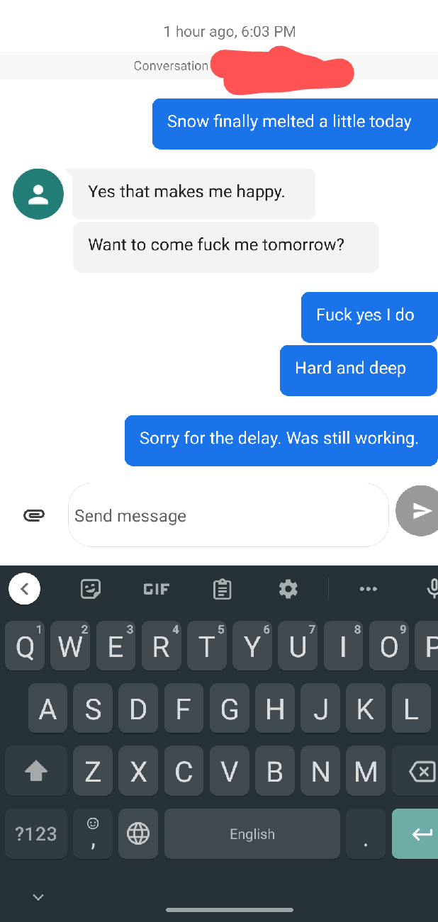 Message I had with fuck bubby to get cock tomorrow
