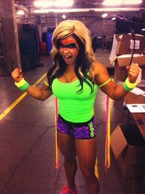Celeste Bonin (Kaitlyn) dressed as Ultimate Warrior