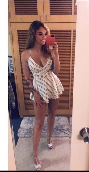 Blonde teen slut in tight dress