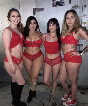 Foursome in red. Who wears the color best?