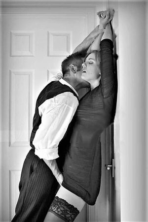 even with her winter panties on Evelyn's cunt was beginning to moisten slightly