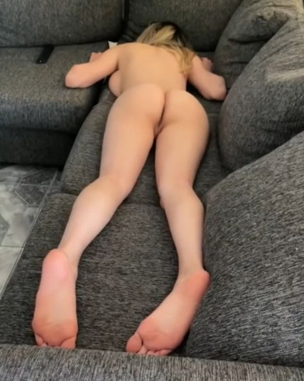 Face down girlfriend on couch