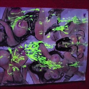 Sexy hentai that oozes glowing cum in threesome