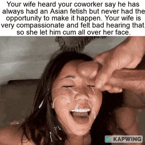Asian cheating wife cum on face