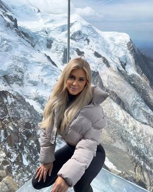 Stunning blonde in the mountains