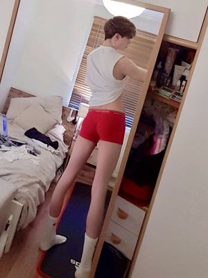 cute teen in red underwear