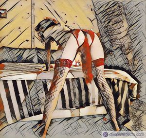 Pornstar Rosie Peach bent over ready for throbbing cock