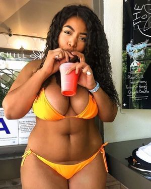 Candice Kelly enjoying her drink