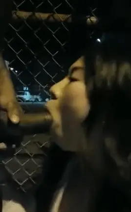 Korean slut films herself with a BBC in public