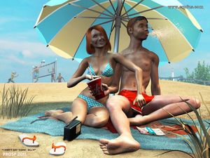 "Come on. Say hi to my girlfriends".