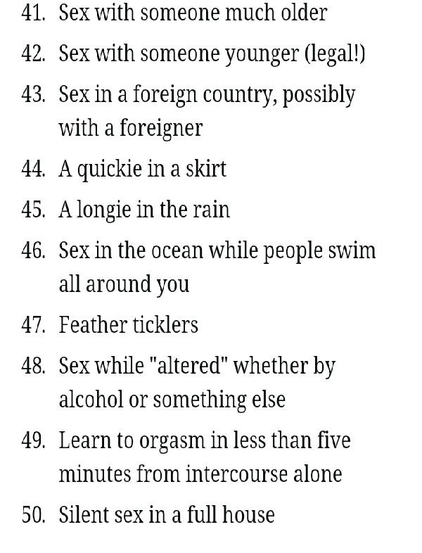 top women's bucket list 41-50