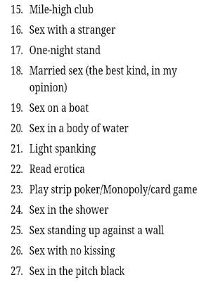 top women's bucket list desires 15-27