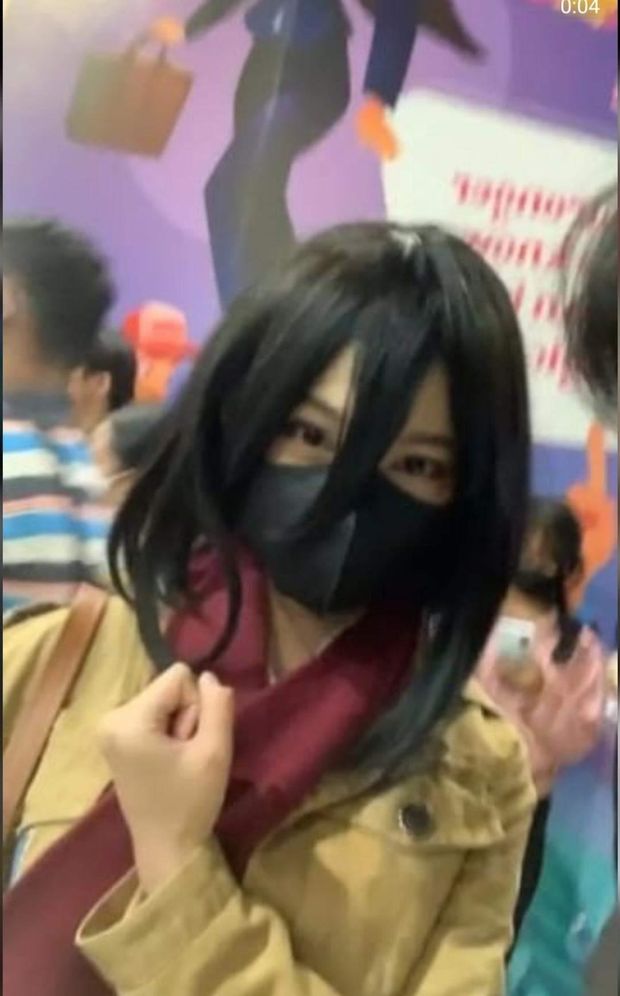 Cute Mikasa Ackerman cosplayer