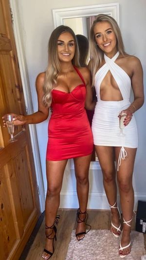 Red and white dresses