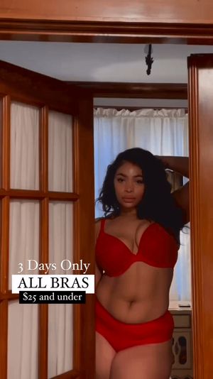 Candice Kelly looking beautiful in her Lane Bryant Red bra and panties