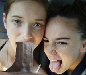 Two Sexy Lil teen gagsluts sharing a BBC