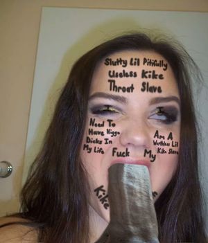 Slutty lil kike throat slave Gabby Godino takes a huge BBC down her gullet