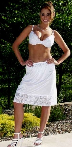 Silky Soft & Lacy Vanity Fair "New Classic" Half Slip on a Stunning Lady!
