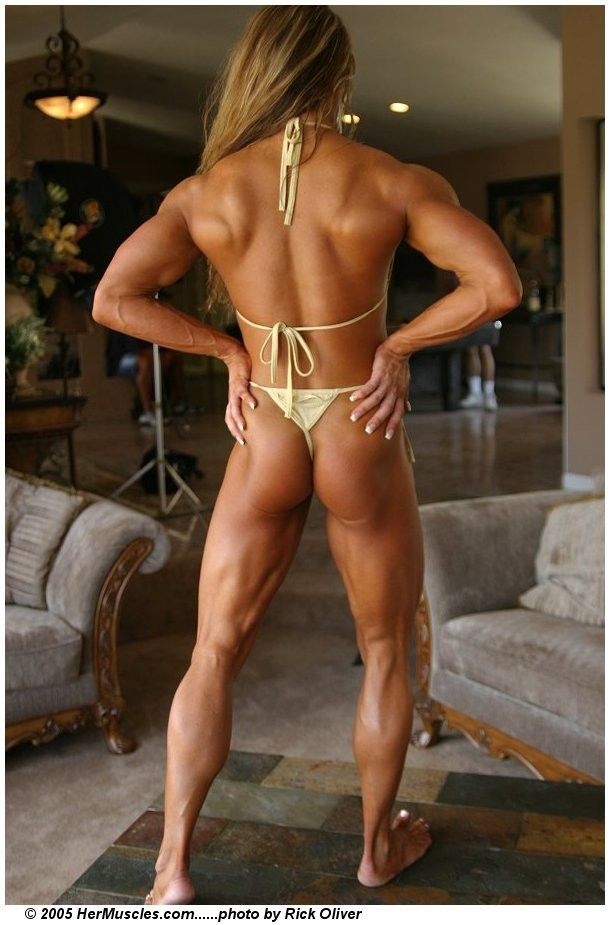 Angie S. showing perfect muscle ass in thong