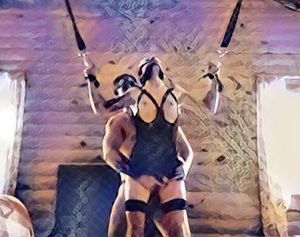 Naughty slut tied up and fucked