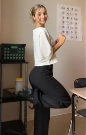 Blonde teacher with sexy ass