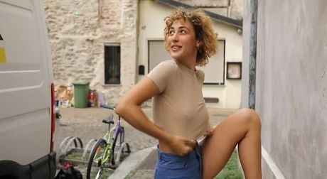 Gorgeous model Sylvia Belotti flashing in public