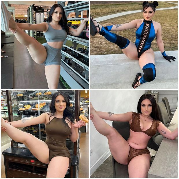 One leg up collage