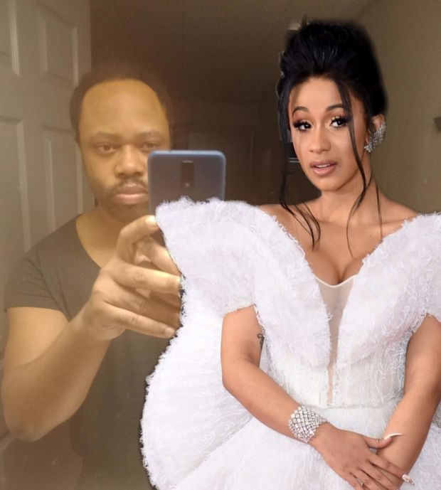 Cardi b is elegant in white dress