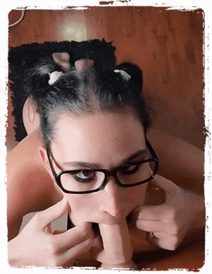 Nerdy Pigtailed Slut Verbally Humiliating herself - Gagging on a Dildo - Squint Eyes - Fish Hook kinky-bitch69 #HHB01