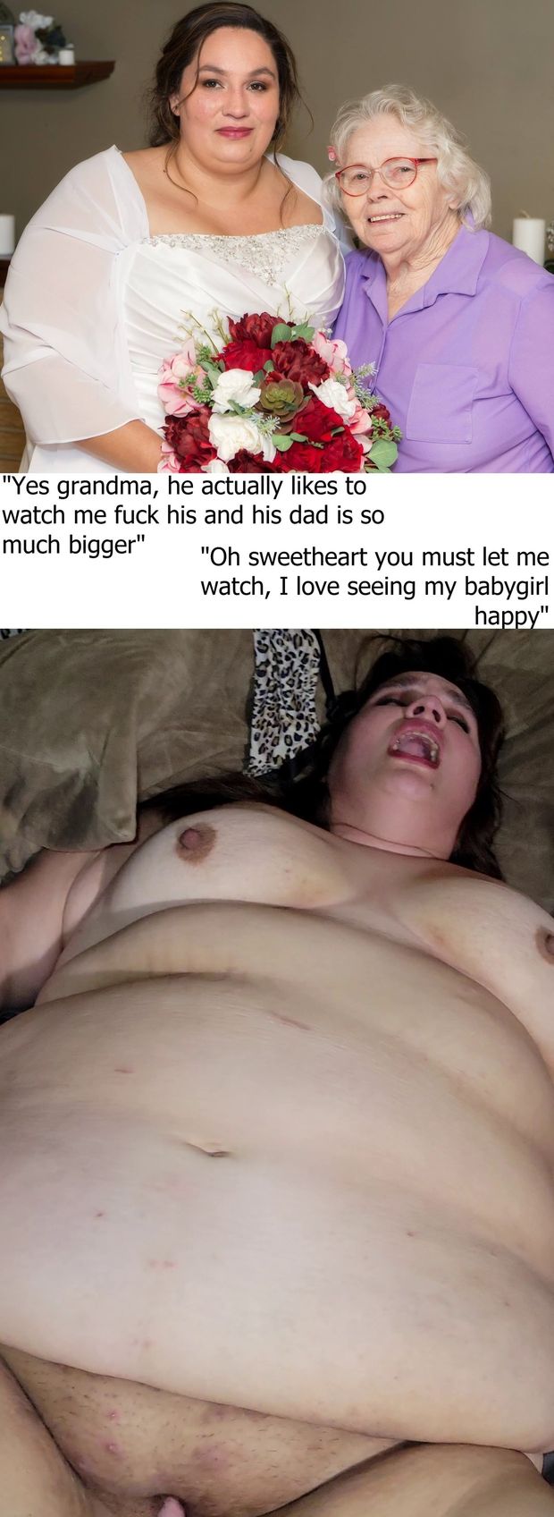 wife showing grandma shes fucks my dad