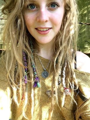Pretty Hippie with Blonde Dreads