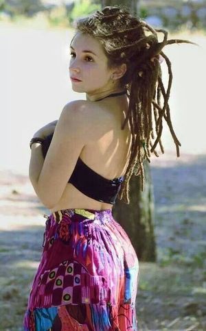 Pretty Brunette Dreadlock Hippie