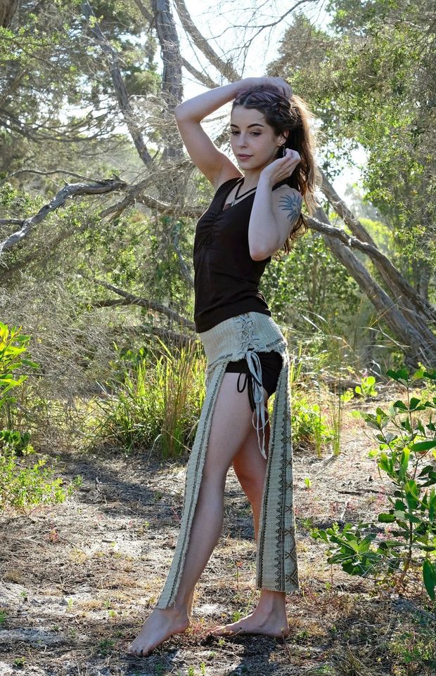 Beautiful Hippie in the Woods